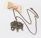 fashion cute Europe and the United States retro personality hollow out elephant Metal Necklace&Pendants For Women