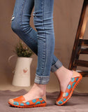 Fashion genuine leather women flats spring and autumn color block single shoes for woman casual mother shoes