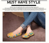 Fashion genuine leather women flats spring and autumn color block single shoes for woman casual mother shoes