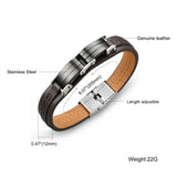 fashion jewelry Genuine PU leather Black Men Classical bracelets Personality gifts for man creative accessories 