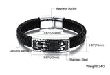 fashion jewelry Genuine leather titanium steel Bracelets domineering man punk retro pattern male Bracelet 