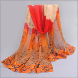 High quality women scarf cotton voile scarves solid warm autumn and winter scarf shawl rose printed