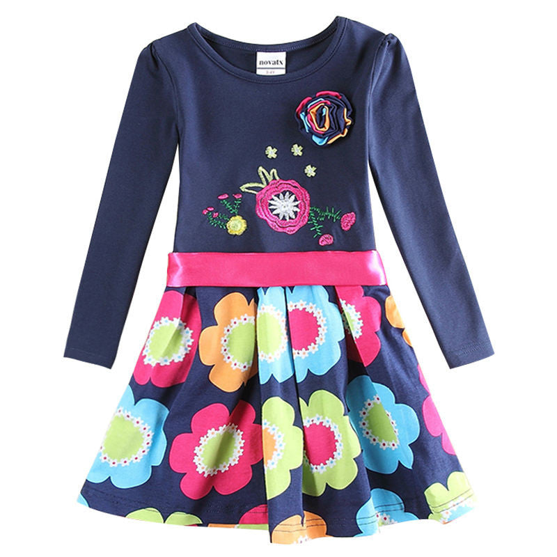Girls Clothes Roupa Infantil Princess Dress Children Clothing Floral Tutu Dress Cotton Kids Dresses For Girls With Waistband
