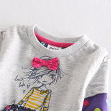 Girl dress children clothing long sleeve dress printed lovely girl for baby girl clothes princess dress tutu party dress