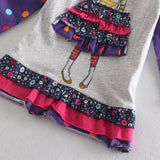 Girl dress children clothing long sleeve dress printed lovely girl for baby girl clothes princess dress tutu party dress