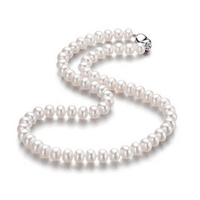High quality natural freshwater pearl necklace for women 3 colors 8-9mm pearl jewelry 45cm