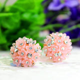hot sell brand jewery luxury crystal double imitation pearl stud earrings for women flowers beads earrings for summer style