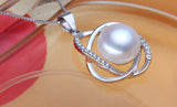 hot selling natural pearl jewelry set for women fashion top quality 925 sterling silver necklace&earrings 