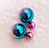 imitation pearl earrings fashion trendy coated printed double created simulated pearl ear stud earrings for women