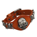 Men Bracelet for Women Skull Bracelets Rock Punk Genuine Leather Bracelet pulseira masculina bracelets & bangles