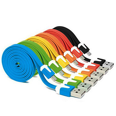 Micro USB Noodles Flat Sync USB Data Cable for Samsung Galaxy Note 4/S4/S3/S2 and Huawei/HTC/Sony/LG