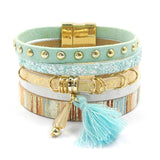 leather bracelet 6 color bracelets winter charm bracelets Bohemian bracelets&bangles for women Christmas gift