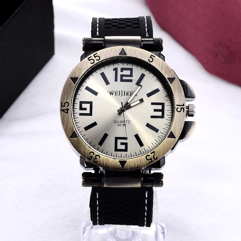 Luxury brand watches men fashion business watch casual rubber quartz watch hombre hour clock