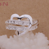 luxury ebay top shining stainless steel heart ring,AAA zircon sterling silver love ring,Valentine's day gift