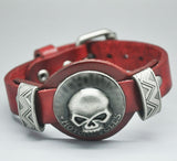 Men jewelry bracelets bangles Genuine Leather SKull Studs Genunine Leather bracelets for women