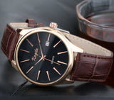 Men's watches top brand luxury Calendar high quality fashion design Genuine leather men quartz watch