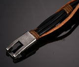 new Hot fashion jewelry men's bracelets genuine leather Stainless steel Black Bracelet man Vintage Bracelets & Bangles