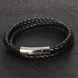 new Hot fashion jewelry men's bracelets genuine leather Stainless steel Black Bracelet man Vintage creative Boutique 