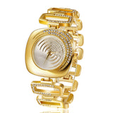 New Luxury Fashion designer Rhinestone wrist watches For Ladies gold Women dress clock silver band Female oem quartz watch