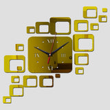 New arrival home decoration acrylic mirror wall clock safe modern design large digital quartz watch sticker