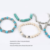 new buddha beads 5pcs set bracelets boho turquoise bracelet set for statement women jewelry party gift