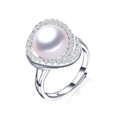 new fashion black pearl ring high quality 10-11 freshwater pearl jewelry for women mother's day gift 925 silver ring