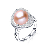 new fashion black pearl ring high quality 10-11 freshwater pearl jewelry for women mother's day gift 925 silver ring