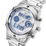 new fashion stylish sport water proof steel ASJ clock army LED digital men military outdoor wrist quartz swimming watch 