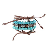 new hamsa hand 5pcs set leather bracelets boho turquoise bracelet set for statement women jewelry party gift