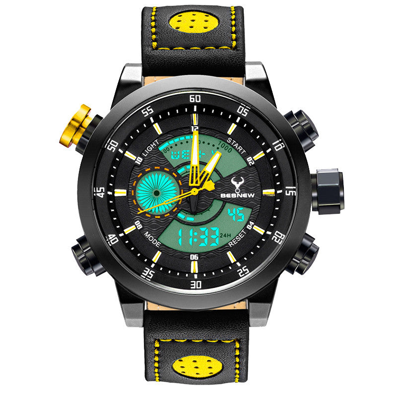 Luxury Stylish men military sports dual display digital watches Luminous quartz watch waterproof 30M relogio masculino