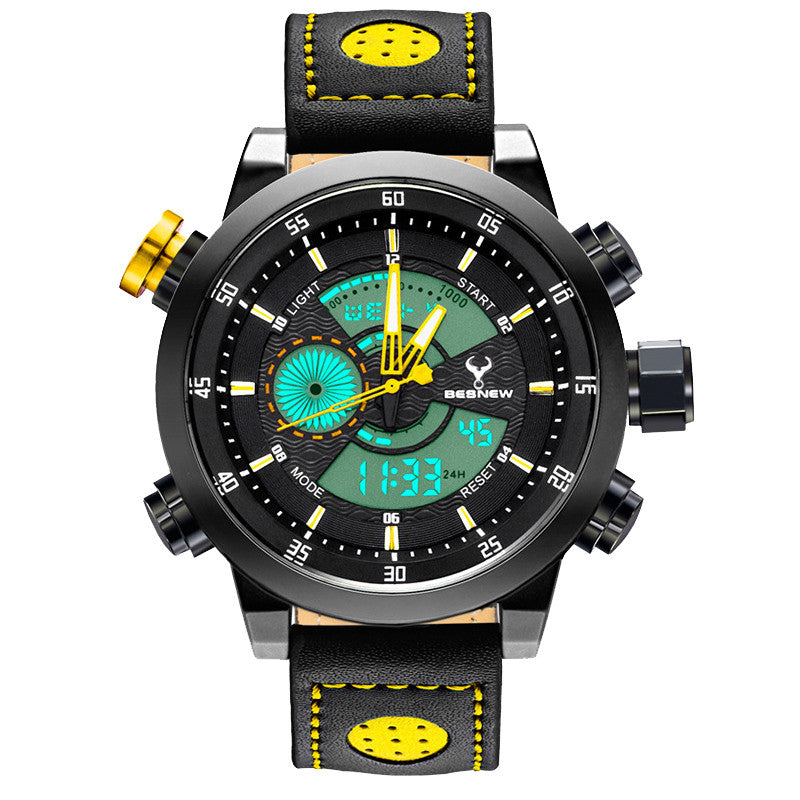 Luxury Stylish men military sports dual display digital watches Luminous quartz watch waterproof 30M relogio masculino