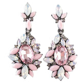 Non-discolouring Design Lady Bib Statement clear crystal long Ear earring