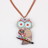 Owl Necklace Acrylic Pattern Chain Animal Bird Pendant Fashion Jewelry News Accessories Famous Brand Unique Design