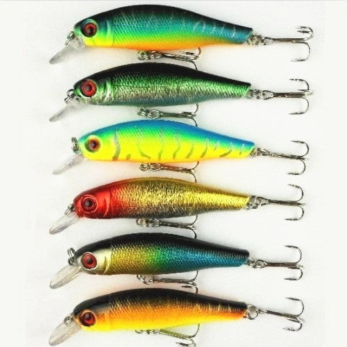 6 pcs/lot fishing lures fishing bait minnow bass lure fishing tackle 8.5CM/8.5G