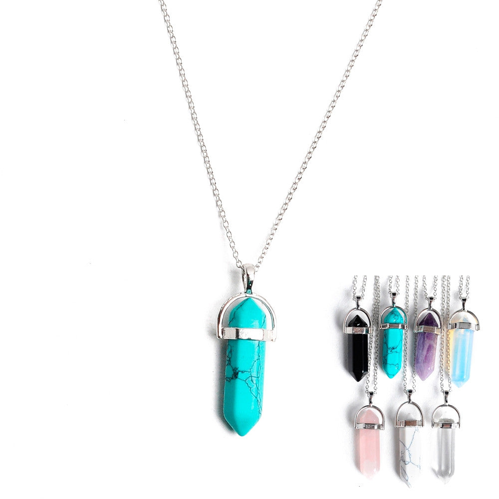 Quartz necklaces Pendant Necklace women jewelry accessories chain with crystal agate necklace