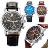 relogio masculino Luxury PU Leather Watches Men Quartz Watch Military wristwatch for Men Hour Clock relojes hombre 