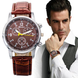 relogio masculino Luxury PU Leather Watches Men Quartz Watch Military wristwatch for Men Hour Clock relojes hombre 