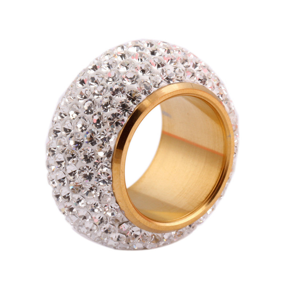 shining full rhinestone finger rings for woman luxurious paragraph fashion new 18K gold plated