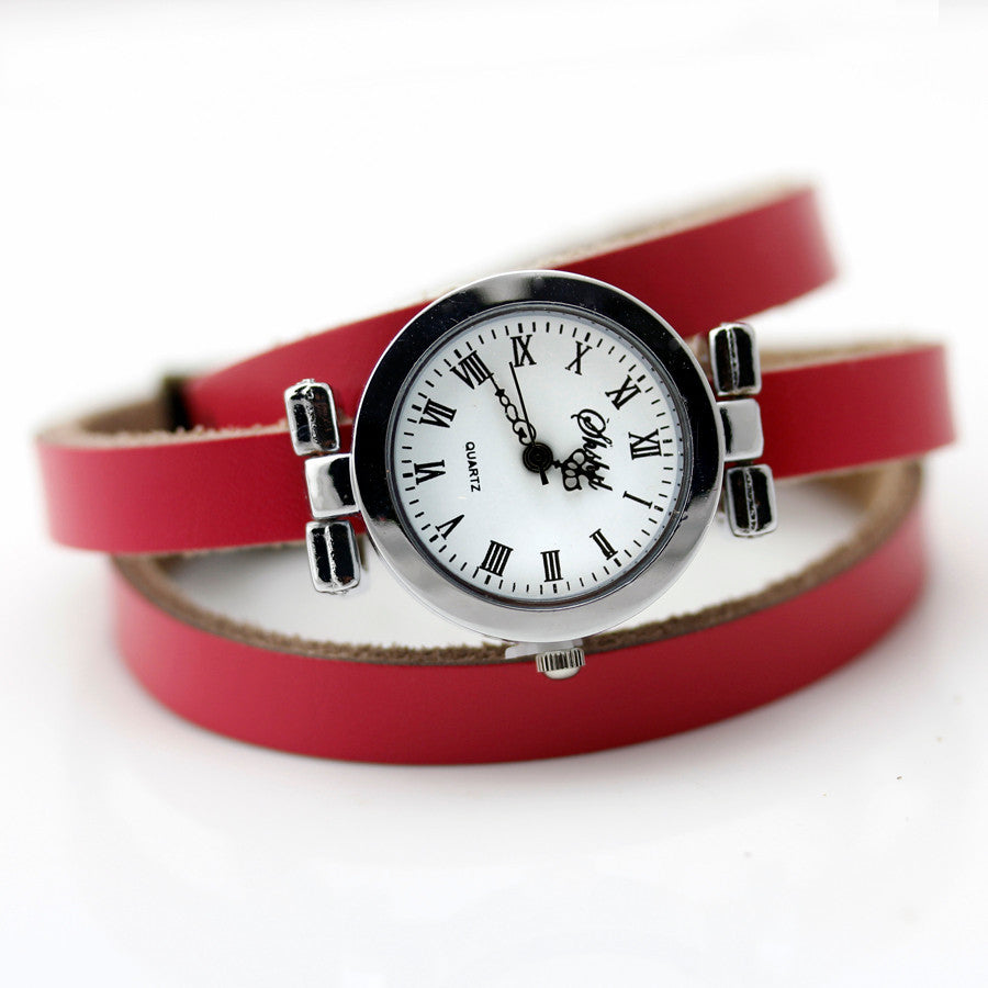 New fashion hot-selling women's long leather female watch ROMA vintage watch women dress watches