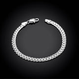 silver plated Fashion snake 5 mm Width bracelet/bangle Jewelry crystal trendy men women bracelets