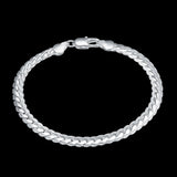 silver plated Fashion snake 5 mm Width bracelet/bangle Jewelry crystal trendy men women bracelets
