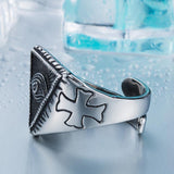 steel soldier 2015 New Eye of Providence All-seeing Eye Ring Stainless Steel Cool Movie Ring For Man