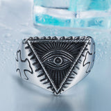 steel soldier 2015 New Eye of Providence All-seeing Eye Ring Stainless Steel Cool Movie Ring For Man