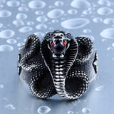 Cobra stainless steel Man ring Punk Heavy Metal ring Snake Jewelry