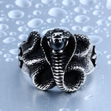 Cobra stainless steel Man ring Punk Heavy Metal ring Snake Jewelry