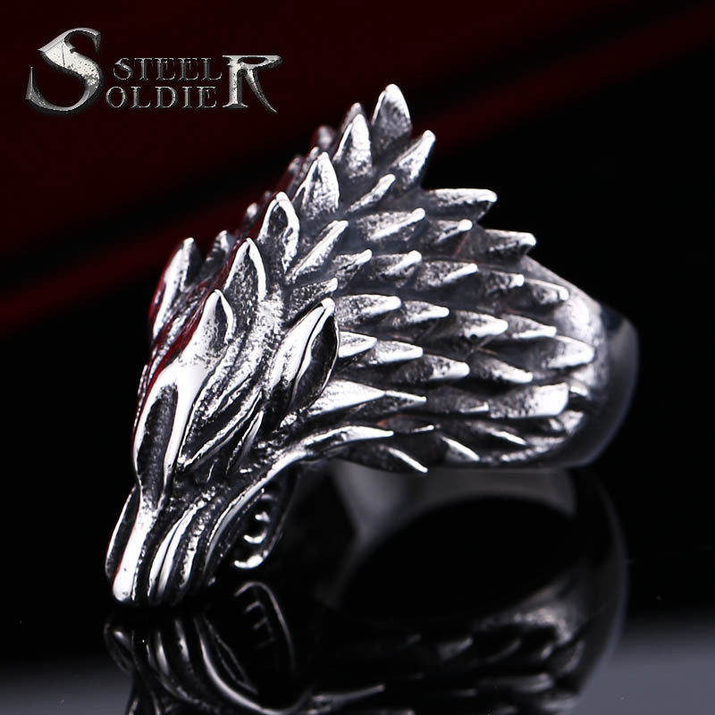steel soldier high quality stainless steel knitting men ring good detail fashion titanium steel jewelry