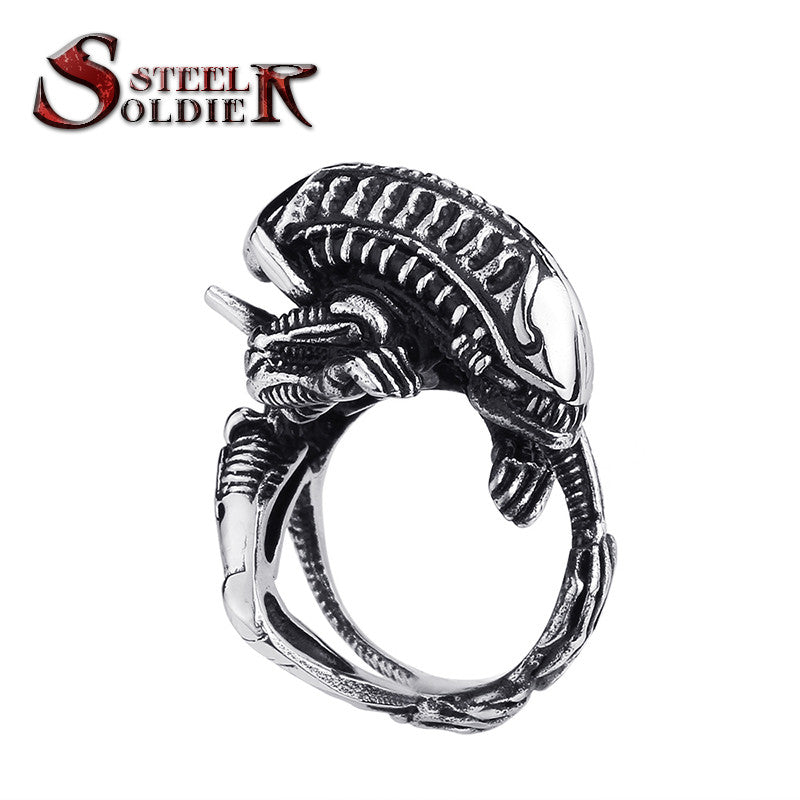 Steel soldier movie style Alien ring stainless steel good detail men ring titanium steel jewelry