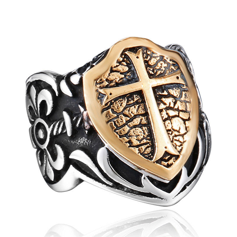 Steel soldier man biker ring personality Stainless Steel Knights Ring jewelry