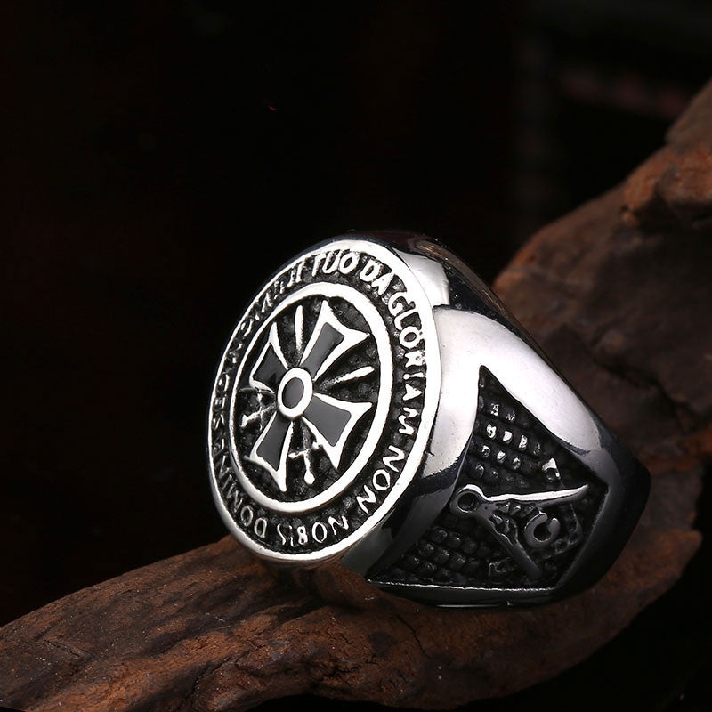 Steel soldier new arrvial men knights templars ring stainless steel high quality fashion jewelry popular ring