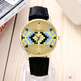 Stylish optimum Clock Brand Geneva Watch Women Popular Quartz Watch Wheat Leather Watch Relogio Feminino Graffiti Watch